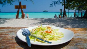 Thai papaya salad on Koh Lipe Sunrise Beach