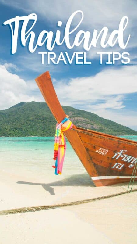 Pinterest Pin for Thailand Travel Tips - Long tail boat on Koh Lipe Island