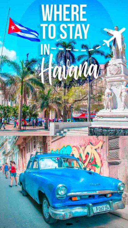 pinterest pin old car in Havana & main square, where to stay in Havana article