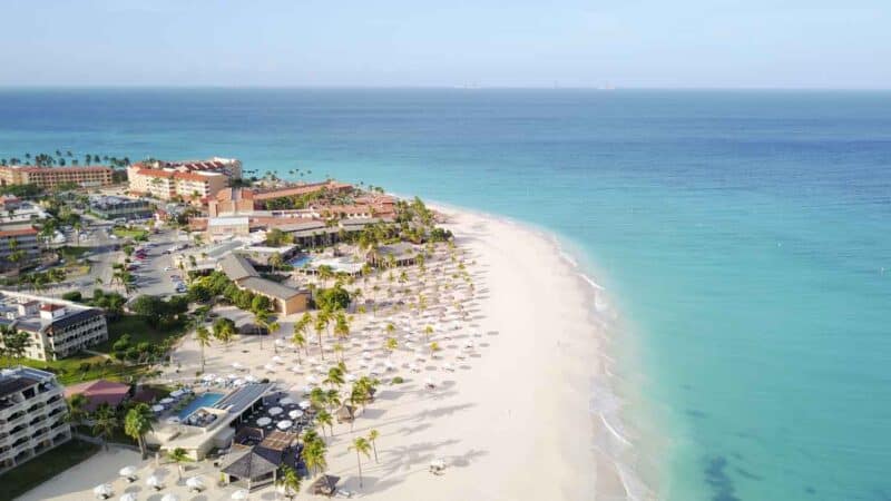 Aerial view of Eagle BeachAruba - Top things to do in Aruba