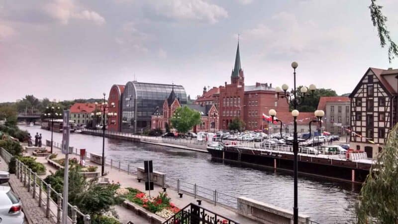 River bank in Bydgoszcz Poland