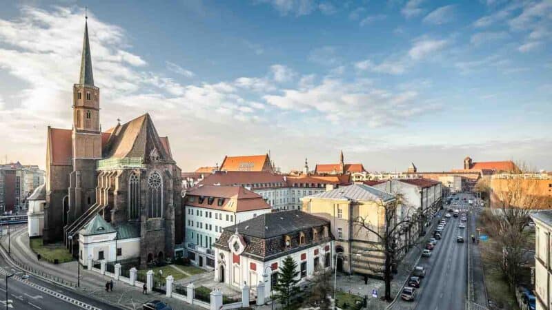 Historic buildings in Wroclaw Poland