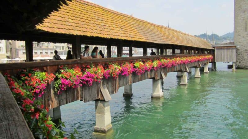 Covered bridge in Lucerne Switzerland one of the best cities in Switzerland