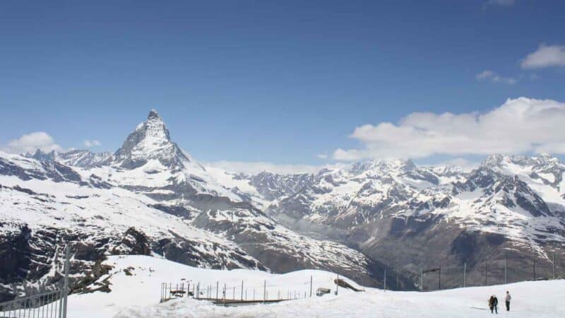 snowcapped mountains in one of the best blaces in Switzerland Zermatt 