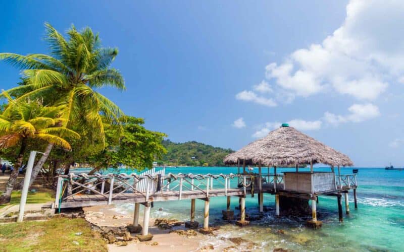 Capurgana Dock over the Caribbean Coast in Colombia 