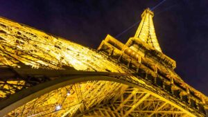 Eiffel Tower at night - where to stay in three days in Paris