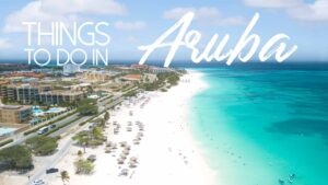 Aerial photo of Aruba's Eagle Beach - Featured image for Things to do in Aruba