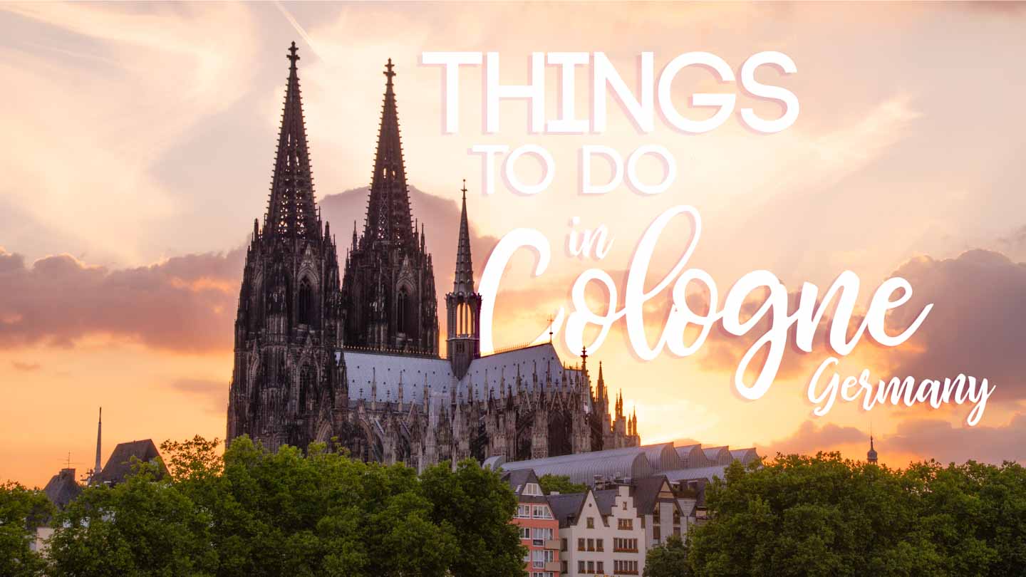 Featured Image for things to do in Cologne Germany - City skyline at sunset Koln Dom