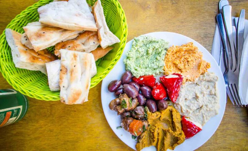 Plates of Turkish food at a Berlin Restaurant - Places to eat in 3 Days in Berlin