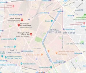 10th Arrondissement google map in Paris