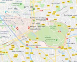 The 12th Arrondissement in Paris map