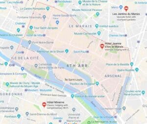 4th Arrondissement map in Paris