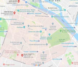 Street map of the 5th Arrondissement in Paris