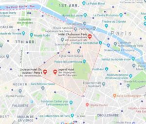 Google map showing 6th Arrondissement in Paris