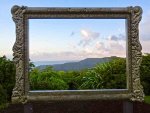 picture frame with the Waitakere Range in view a quick day trip from Auckland