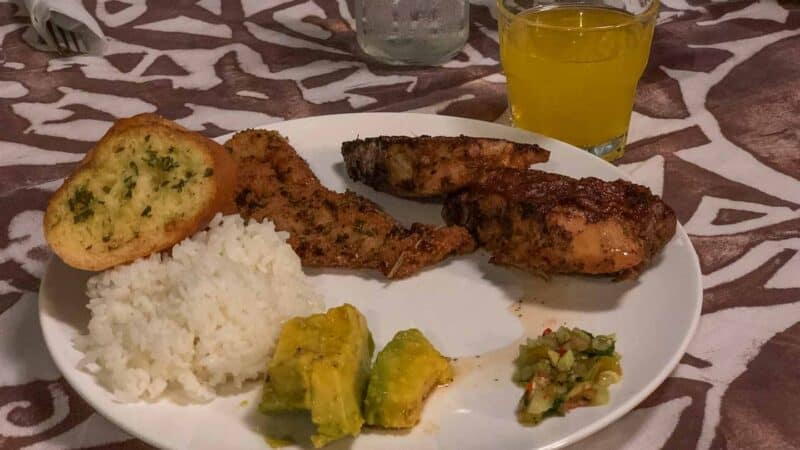 local plate of food in Rarotonga Cook Islands