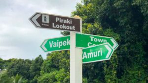 Road signs in Aitutaki