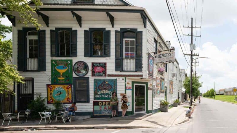 Outside of Elizabeth's Restaurant in New Orleans 