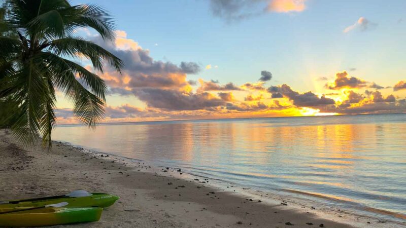 sunset in Aitutaki Cook Islands