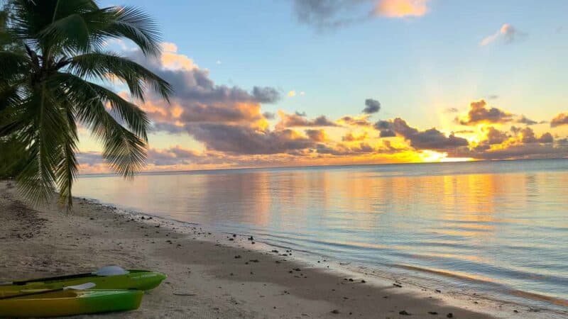 sunset in Aitutaki Cook Islands