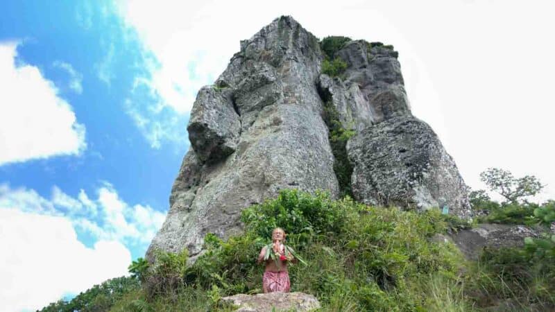 Local guide "Pa" at the needle in Rarotonga - Top things to do in Rarotonga Cook Islands