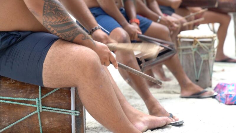 Men drumming during an island night in Rarotonga - things to see in Rarotonga