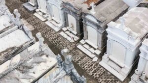 aerial view of St Louise Cemetery - Haunted cemeteries in New Orleans