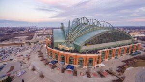 Aerial view of Miller Park Milwaukee Brewers
