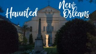 St Louis Cathedral at night - featured image for haunted new orleans