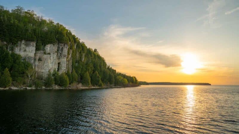 view from a sunset cruise in Door County - Things to do