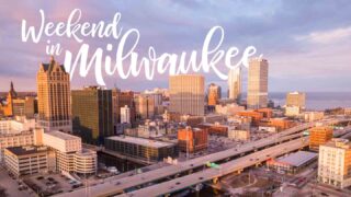 featured image for weekend getaway in Milwaukee Wisconsin - city skyline at sunset