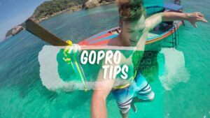 featured image for GoPro Tips - Learning how to use a GoPro - man jumping into the water in Thailand