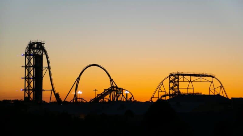 Sunset over Universal Orlando - View from hotel at UOR