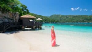 Woman standing near the water in Labadee Haiti