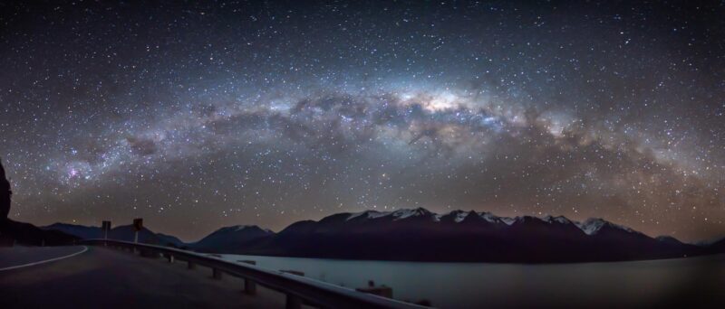 Nighttime sky & stars at Lake Tekapo in New Zealand
