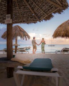 couple on Palm Beach at Barcelo Aruba