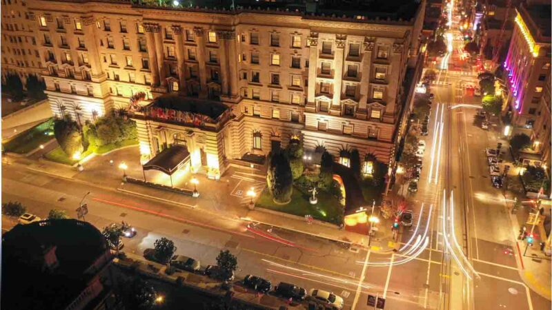 Night view from above of the Fairmont San Francisco - seeker project