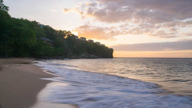 View from the beacc of La Toc Resort in St Lucia - Top Rated Sandals Resorts