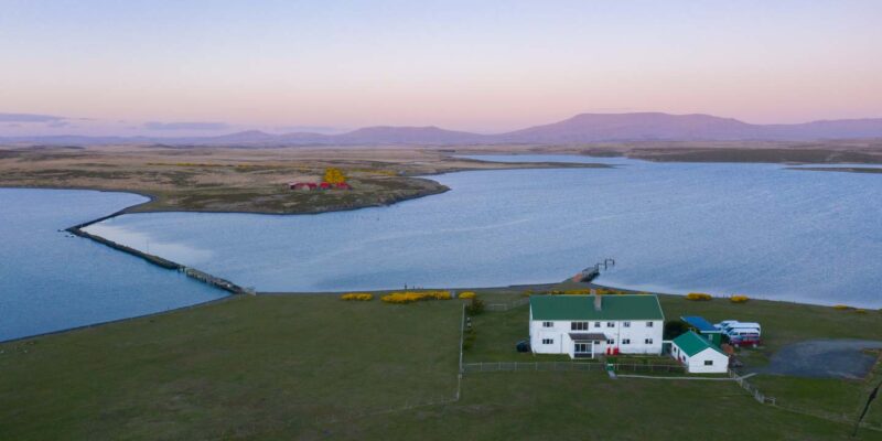 Mt Osborn Darwin Settlement Drone Photo Falkland Islands Travel Guide and Itinerary