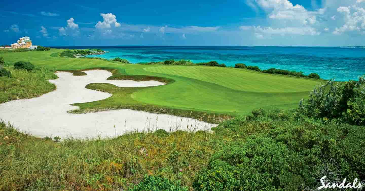 Sandals emerald bay bahamas best golf resort getting stamped