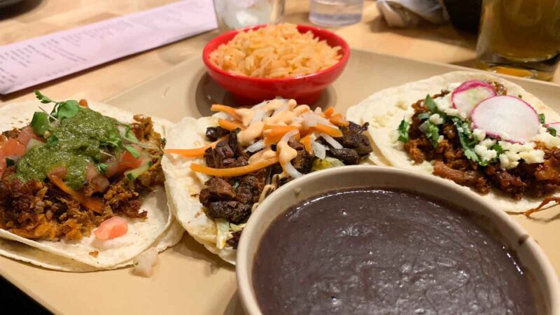 Plate of three tacos at BelAir Cantina - Taco special - Best Milwaukee Restaurants