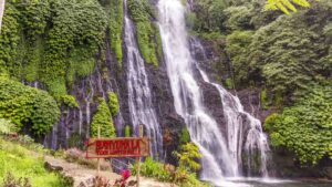 Sign at Banyumala Waterfall in Bali