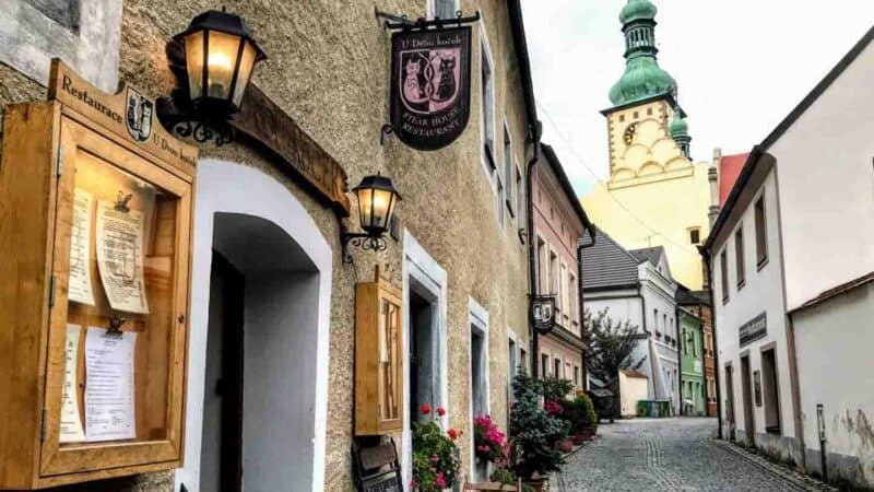 Street in Tabor Czech Republic