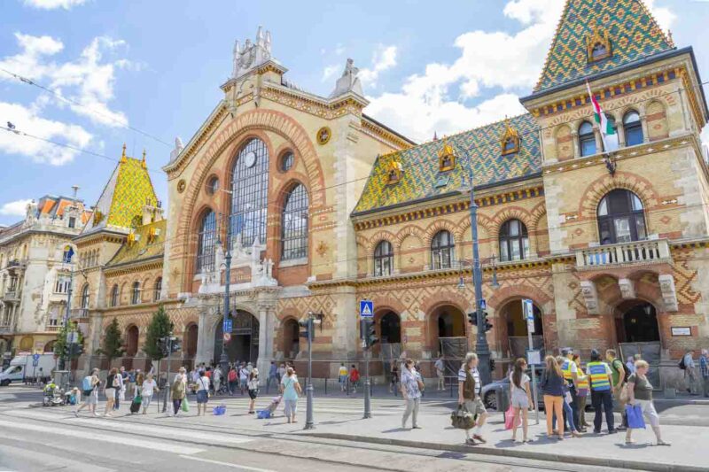 View of the exterior of the Great Market Hall in Budapest - Central Market Outside of building