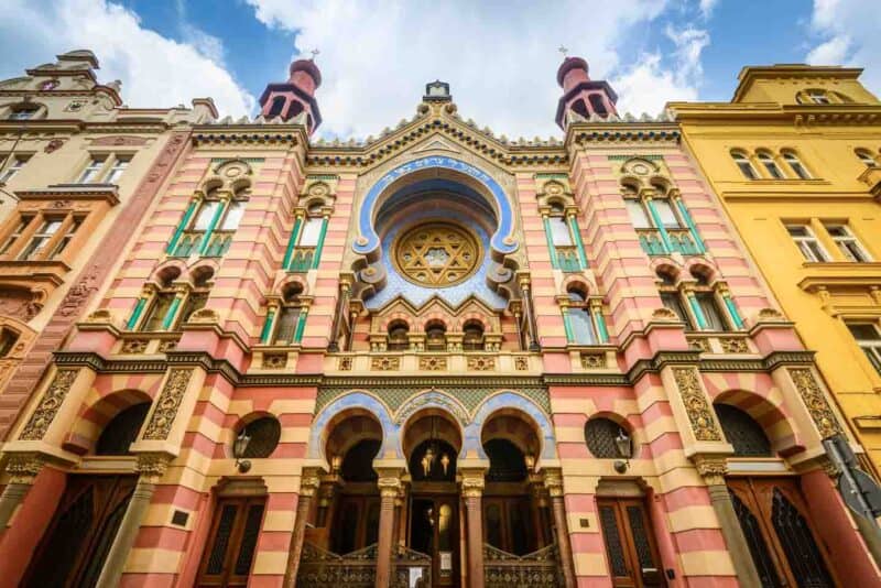 View of the exterior of the Jubilee Synagogue in Prague Czech Republic