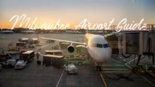 White Plane loading at the Milwaukee Airport at sunrise - Featured Image for Milwaukee Airport parking and terminal guide