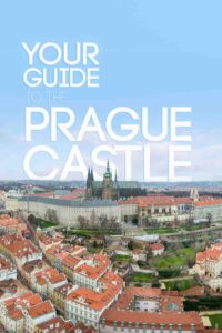 Pinterest Pin for Prague Castle Tour and Guide - Aerial View of the castle grounds and gardens