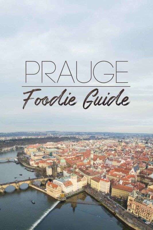 Aerial Image for Foodie Guy to Prague Pinterest Pin for Prague Food guide