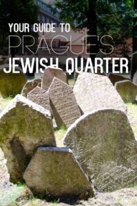 Headstones at the Jewish Cemetery in the Prague Jewish Quarter - Pinterest Pin
