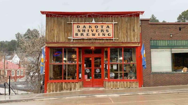 The storefront of Dakota Shivers Brewing located in Lead, South Dakota